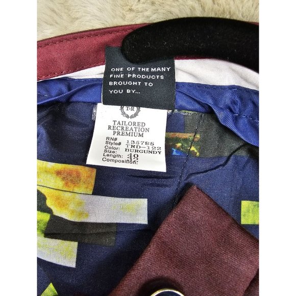 TR Premium Comfort-Fit Casual Stretch Flat Front Burgundy Chino Pants - Picture 5 of 11